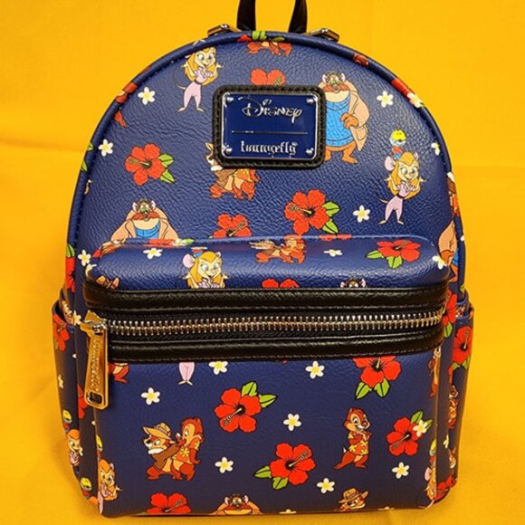 Loungefly Disney Rescue Rangers Character All Over Print Blue Mini Backpack NEW main image 5